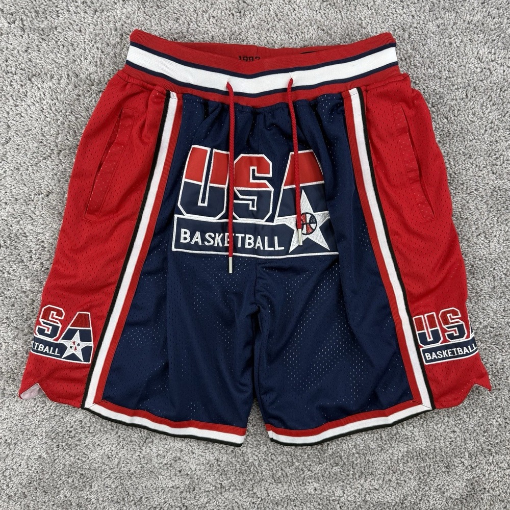 Just Don 1992 USA Basketball Shorts Men's L Dream Team Dazzle Baggy Drawstrings